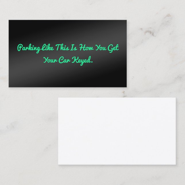 Carte D'appel Drôle Humoristique Mauvais Parking (Devant / Derrière)