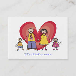 Carte d'appel du contact Famille de Cartoon Happy