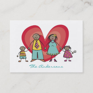 Carte d'appel du contact Famille de Cartoon Happy