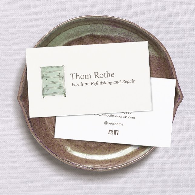 Carte d'appel du meuble Refinisher Poitrine de tir (Créateur téléchargé)