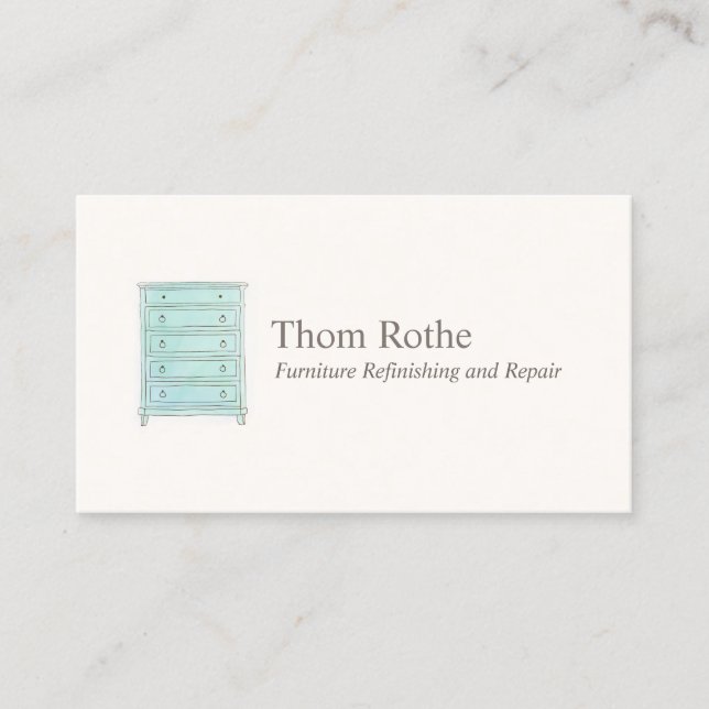 Carte d'appel du meuble Refinisher Poitrine de tir (Devant)