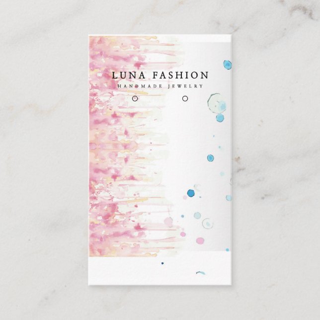 Carte D'appel Écran coloré à l'aquarelle et collier (Devant)