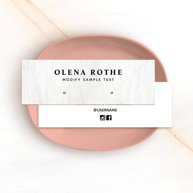 Carte D'appel Écran de bijouterie en bois blanc (Créateur téléchargé)