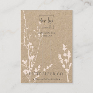 Carte D'appel Écran Fleur sauvage de bijoux en papier Kraft