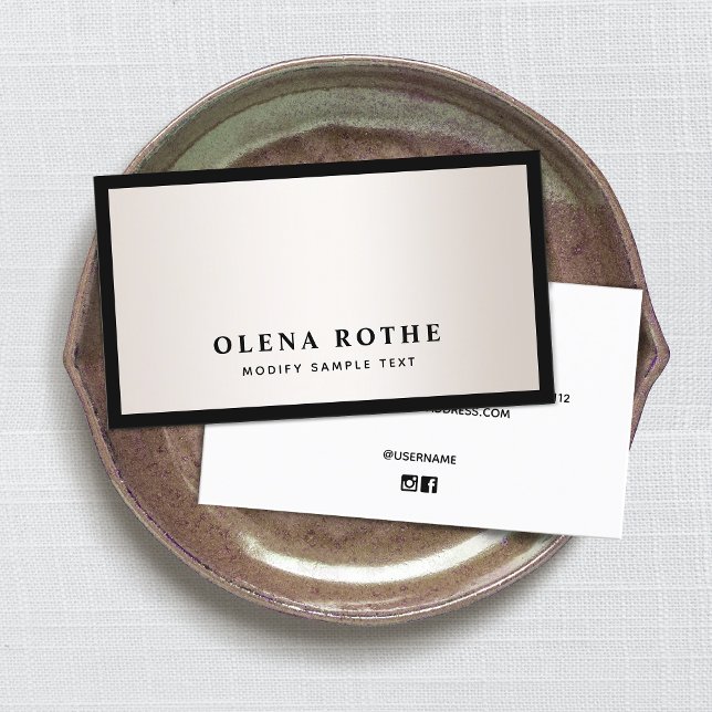 Carte D'appel Elégant Black Border Satin Gold Professionnel (Créateur téléchargé)