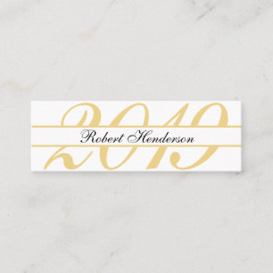 Carte D'appel Élégant blanc et or classique insert graduation