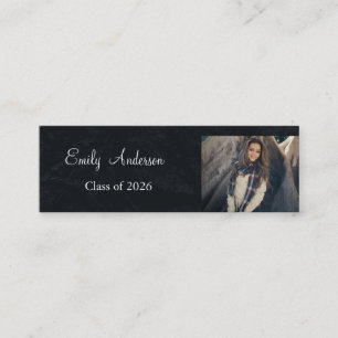 Carte D'appel Elégant Silver Graduation Name Card