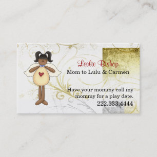 Carte D'appel Elégante Country Angel Mommy Play Date Card
