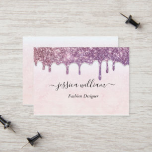 Carte D'appel Elégante Parties scintillant rose-Bleu Agate Moder