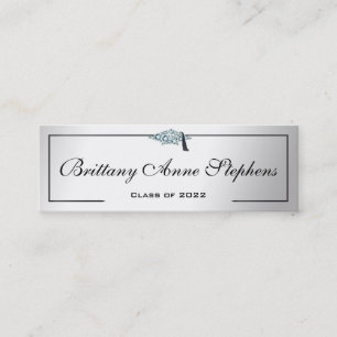 Carte d'appel en argent du Casquette gradué Diamon