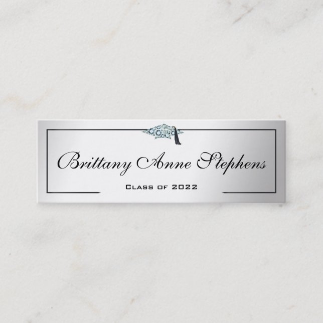 Carte d'appel en argent du Casquette gradué Diamon (Devant)