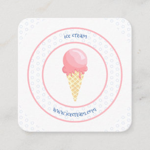 Carte D'appel Entreprise de cônes de glace bleus roses