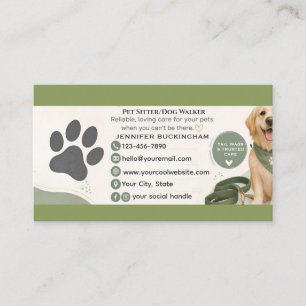 Carte D'appel Entreprise de garde d'animaux/promenade de chiens