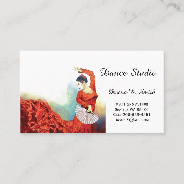 Carte D'appel Exemple de carte-danse classique (Devant)