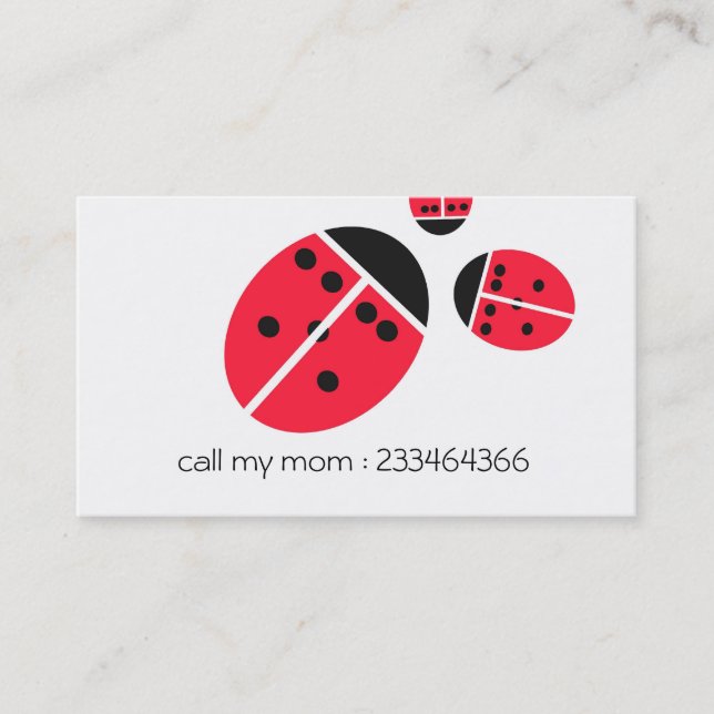 Carte D'appel famille de coccinelles (Devant)