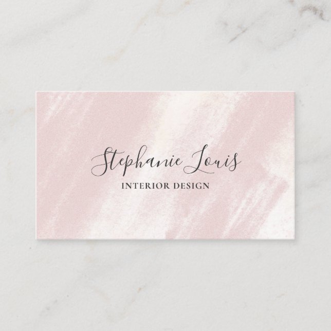 Carte D'appel Feminine Abstrait Blush Rose Beauté Boho QR Code (Devant)