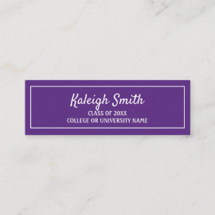 Carte D'appel Fiche de remise de diplôme violet blanc à personna