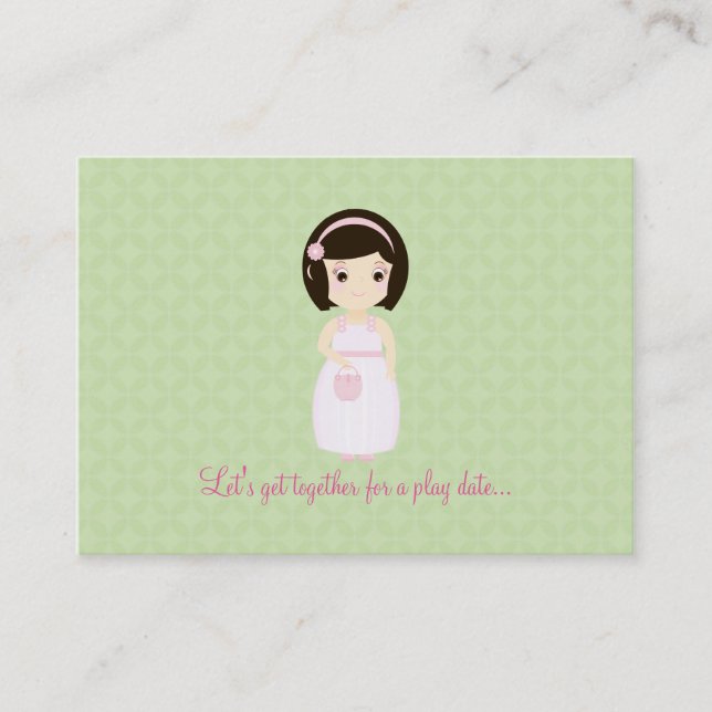 Carte D'appel Fille d'anniversaire à la table de cadeaux (Devant)