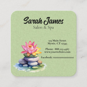 Carte D'appel Fleurs de lotus roses et jaunes sur pierres