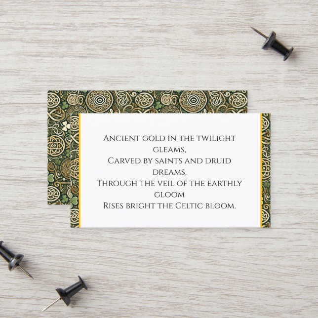 Carte D'appel Floraison Celtique (Devant/Arrière en situation)