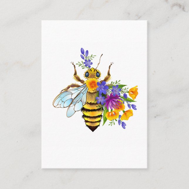 Carte D'appel Flower bee with wild plants (Devant)