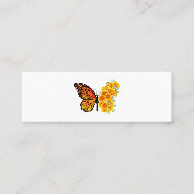 Carte D'appel Flower Butterfly with Yellow California Poppy (Devant)
