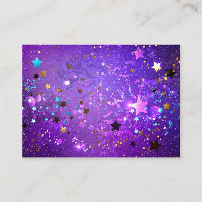 Carte D'appel Fond en feuille de papier violet avec des étoiles (Devant)