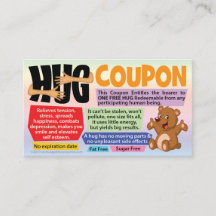 Free Hug Coupons - Gift for Wife, Husband, Kids
