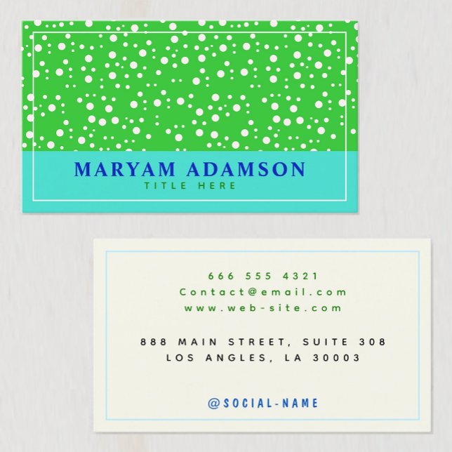 Carte D'appel Frontière moderne (Blanc, Vert, Turquoise, Ivoire) (Professional image enhancement
Minimalist calling card
Business networking tool
Elegant color )
