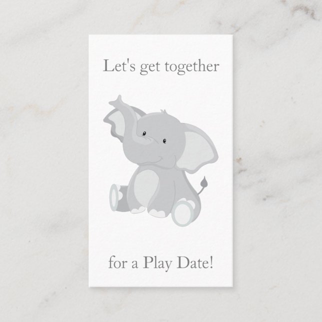 Carte D'appel Fun Elephant Playdate (Devant)