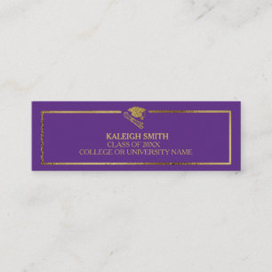Carte D'appel Gold personnalisé sur Graduation violette Insérer