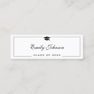 Carte D'appel Graduation Name Card - Elegant Classic