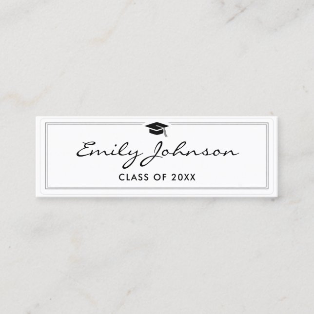 Carte D'appel Graduation Name Card - Elegant Classic Insert Card (Devant)