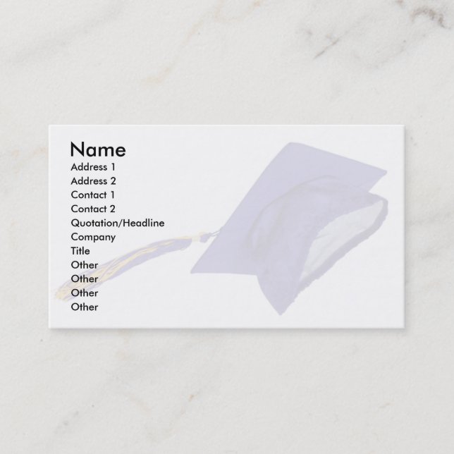 Carte D'appel GraduationMortar, nom, adresse 1, adresse 2, C… (Devant)