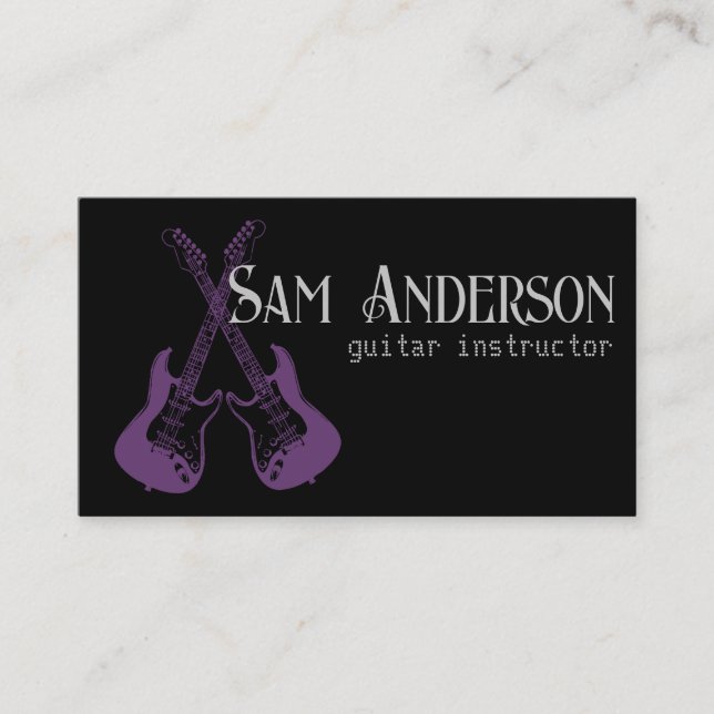 Carte D'appel Guitare élégante (Devant)
