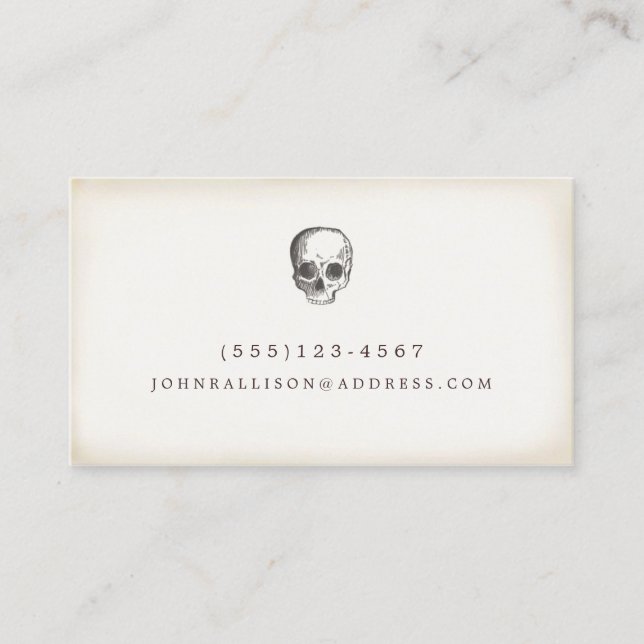 Carte D'appel Halloween crâne déplaisant (Devant)