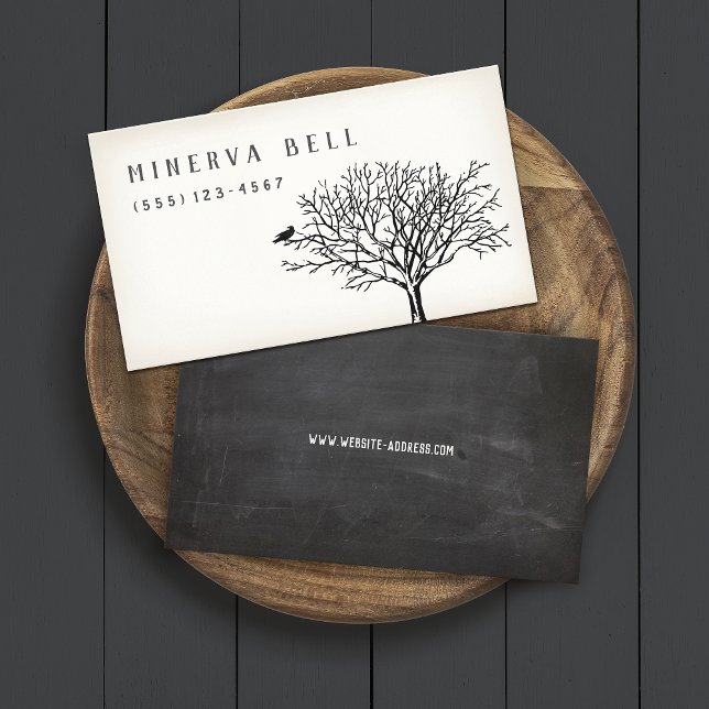 Carte d'appel Halloween Crow sur l'arbre (Créateur téléchargé)