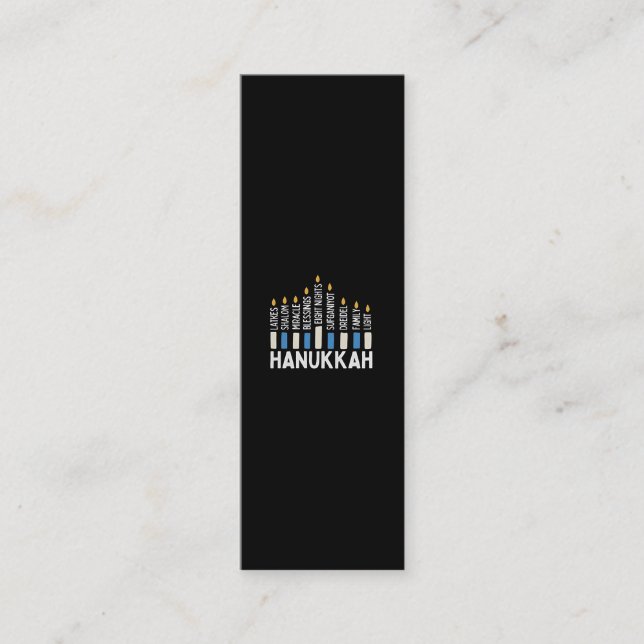 Carte D'appel Hanoukka Juif de la fête juive Menorah Juif (Devant)