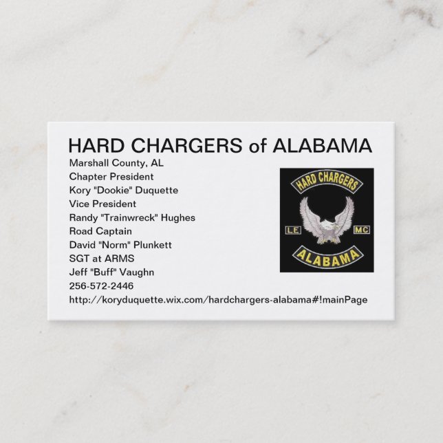 Carte D'appel Hard Chargers LE MC (Devant)