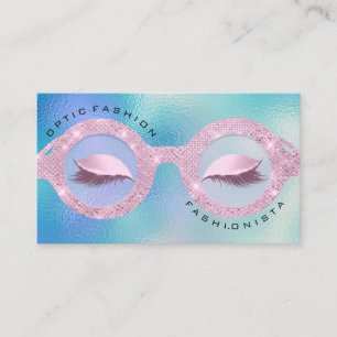 Carte D'appel Holographe optique de rendez-vous lunettes bleues
