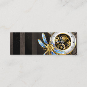 Carte D'appel Horloge à vapeur avec libellule mécanique