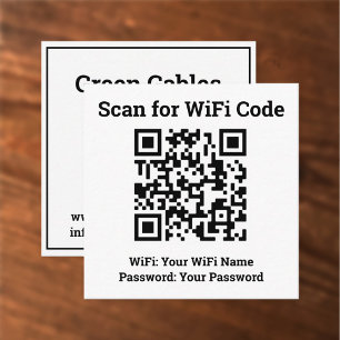 Carte D'appel Hotel Wifi Details Plus QR Code Plus Adresse sur u