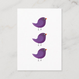 Carte D'appel Illustration de petit oiseau violet mignon