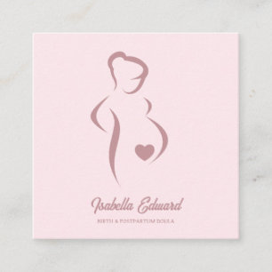 Carte D'appel Illustration d'identité de doula de maternité rose