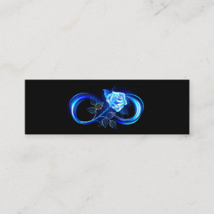 Carte D'appel Infini lumineux avec rose bleue