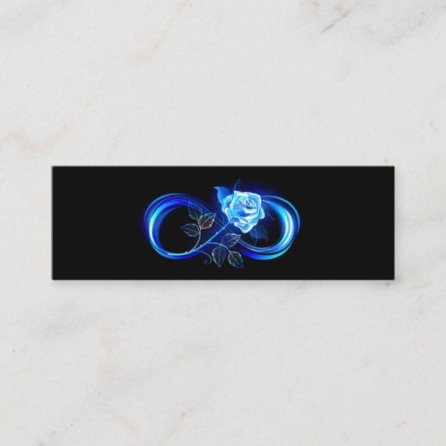 Carte D'appel Infini lumineux avec rose bleue (Devant)