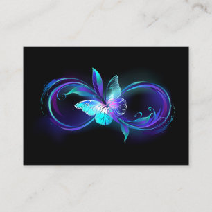 Carte D'appel Infinité brillante avec papillon magique