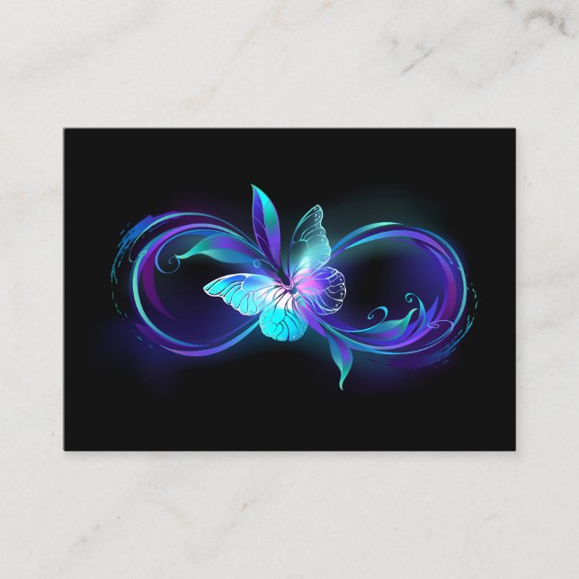 Carte D'appel Infinité brillante avec papillon magique (Devant)
