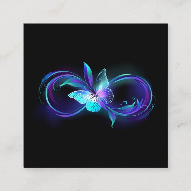 Carte D'appel Infinité brillante avec papillon magique (Devant)