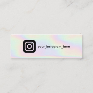 Carte D'appel Instagram moderne noir holographique unicorne arc-